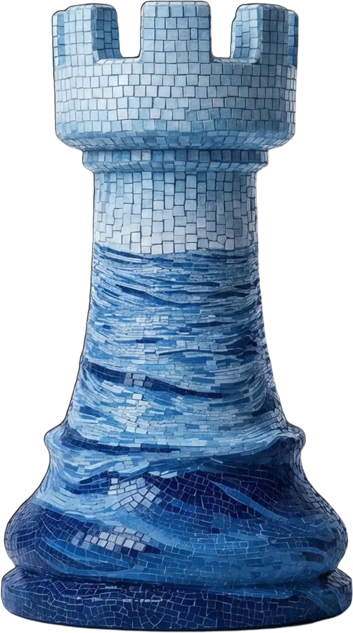 Mozaïek-schaakstuk toren